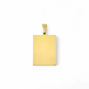 Pingente Placa Retangular Banhado a Ouro 18K