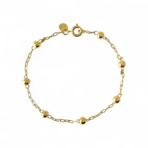 Pulseira Bola Lisa Banhada a Ouro 18k