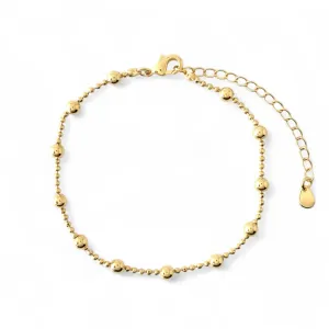 Pulseira Bolinhas Banhada a Ouro 18k com Bolas Lisas