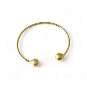 Pulseira Bracelete Aberto Bola Banhado a Ouro 18k Lisa