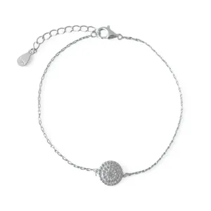 Pulseira Circulo Prata 925 Cravejada com Zircônias