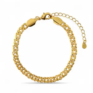 Pulseira Elo Duplo Banhada a Ouro 18k