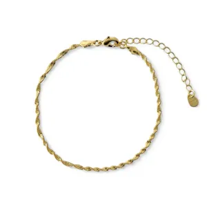 Pulseira Estilo Fio Torcido Banhada a Ouro 18k