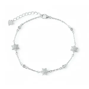 Pulseira Estrelas Prata 925 Zircônias
