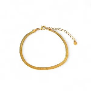 Pulseira Fita Banhada a Ouro 18K - 3mm