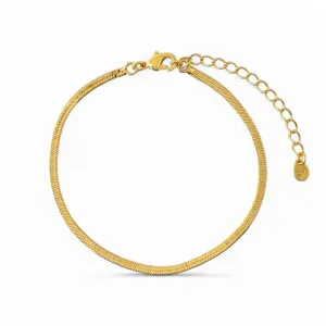 Pulseira Fita Banhada a Ouro 18k - 3mm