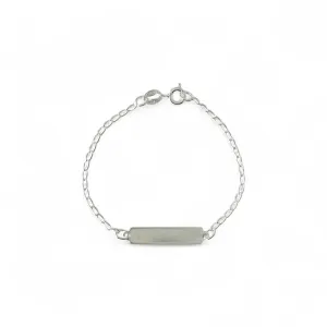 Pulseira Infantil Chapa Prata 925 para Gravação - 14cm