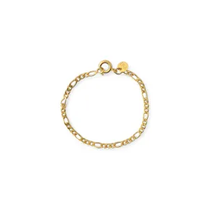 Pulseira Infantil Elo 3 em 1 Banhada a Ouro 18K - 12cm