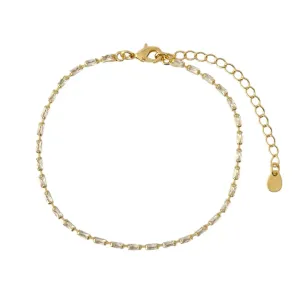 Pulseira Riviera Retangular Banhada a Ouro 18K