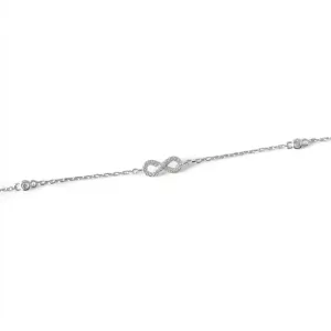 Pulseira Tornozeleira Infinito Prata 925 com Zircônias