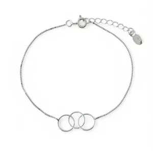 Pulseira Veneziana Prata 925 3 Círculos