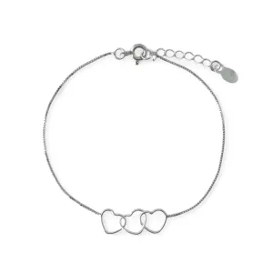 Pulseira Veneziana Prata 925 3 Corações