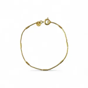 Pulseira Veneziana Tubinhos Banhada a Ouro 18k Linhas