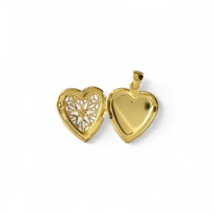 Pingente Relicário Coração Banhado a Ouro 18k - 2,0cm