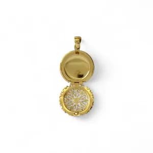 Pingente Relicário Redondo Banhado a Ouro 18k - 2,0cm