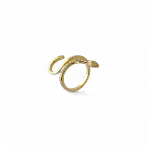 Anel Cobra Banhado a Ouro 18k com Zircônias