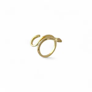 Anel Cobra Banhado a Ouro 18k com Zircônias