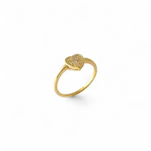 Anel Coração Banhado a Ouro 18k com Zircônias