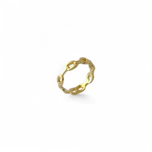 Anel Elos Corrente 360° Banhado a Ouro 18k