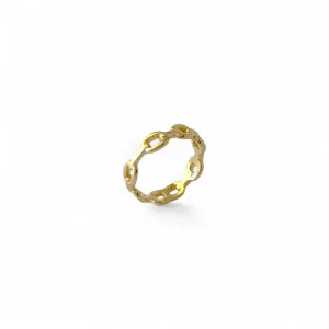 Anel Elos Corrente 360° Banhado a Ouro 18k