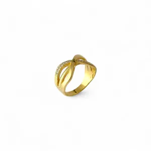 Anel Entrelaçado Banhado a Ouro 18k com Zircônias