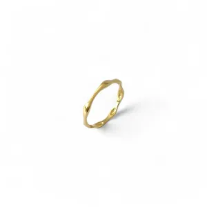 Anel Gomos Liso Banhado a Ouro 18k