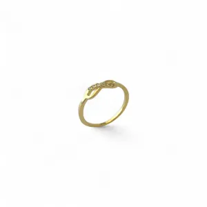 Anel Infinito Banhado a Ouro 18k com Zircônias Tam 14