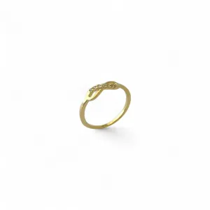 Anel Infinito Banhado a Ouro 18k com Zircônias Tam 14