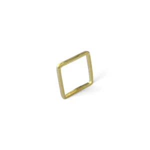 Anel Quadrado Banhado a Ouro 18k Liso