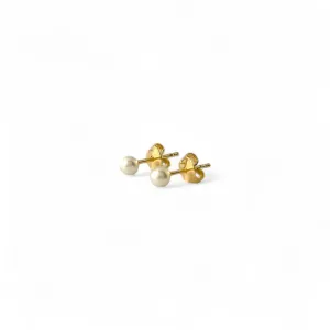 Brinco Infantil Pérola Banhado a Ouro 18k