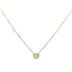 Colar Coração Banhado a Ouro 18k com Zircônias