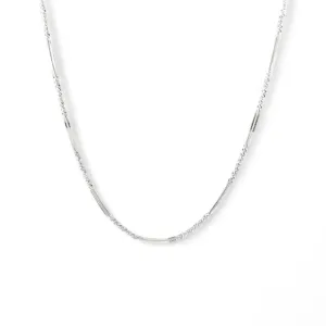 Colar Marguerita Alternada Prata 925 - 45cm