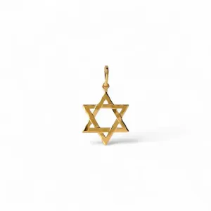 Pingente Estrela de Davi Banhado a Ouro 18k