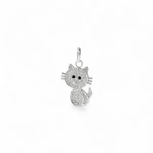 Pingente Gato Prata 925 com Zircônias