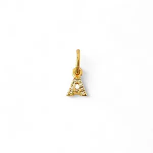 Pingente Letra A Banhado a Ouro 18k com Zircônias