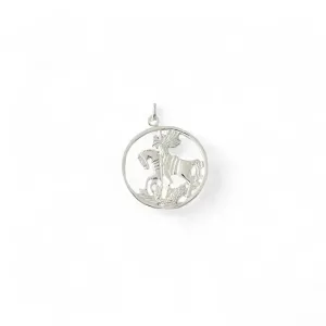 Pingente Medalha São Jorge Prata 925