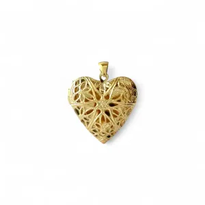 Pingente Relicário Coração Banhado a Ouro 18k - 2,5cm