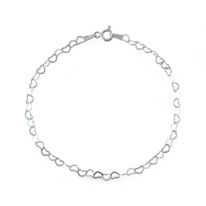 Pulseira Elo Coração Prata 925