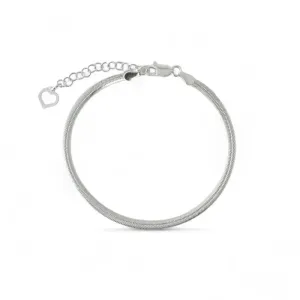 Pulseira Rabo Rato Achatada Prata 925