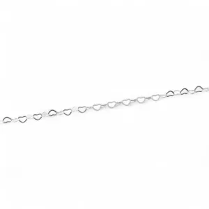 Pulseira Tornozeleira Elo Coração Prata 925