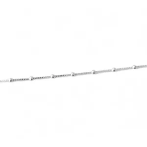 Pulseira Tornozeleira Veneziana Bolinha Prata 925