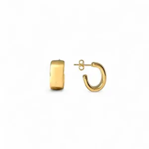 Brinco Argola Aberta Banhado a Ouro 18k Larga Lisa - 1,6cm
