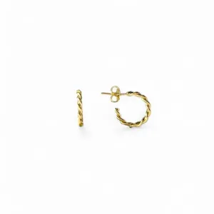 Brinco Argola Aberta Torcida Banhado a Ouro 18k - 1,0cm