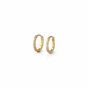 Brinco Argola Banhado a Ouro 18k Zircônias - 1,2cm