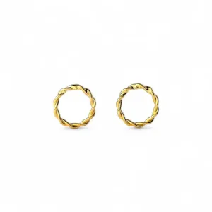 Brinco Círculo Trançado Banhado a Ouro 18k