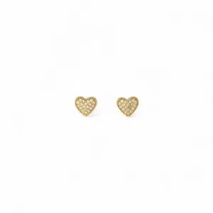 Brinco Coração Banhado a Ouro 18k Cravejado com Zircônias