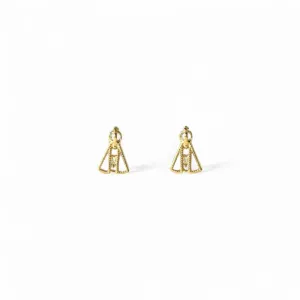 Brinco Nossa Senhora Banhado a Ouro 18k Vazado