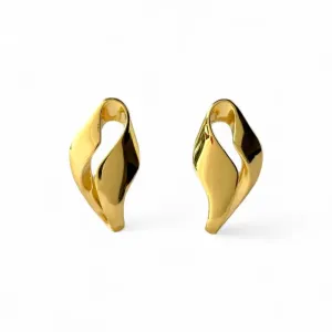 Brinco Orgânico Banhado a Ouro 18k Vazado