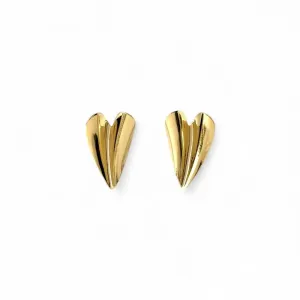 Brinco Orgânico Coração Banhado a Ouro 18k Liso
