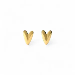 Brinco Orgânico Coração Banhado a Ouro 18k Liso
